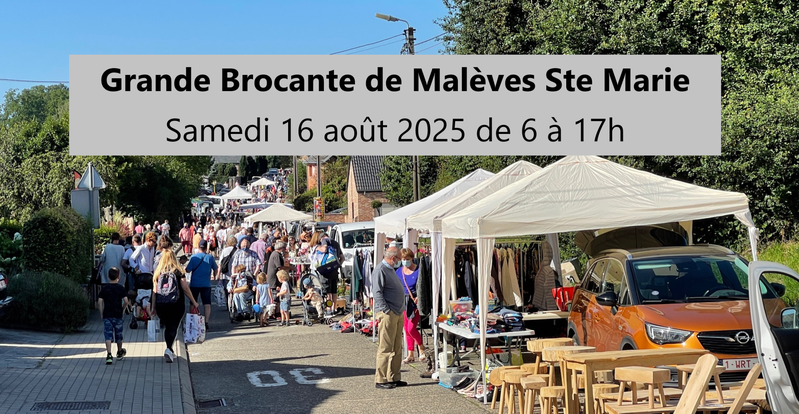 Grande brocante annuelle malèves sainte marie
